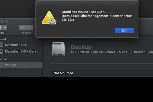 com.apple.DiskManagement disenter error