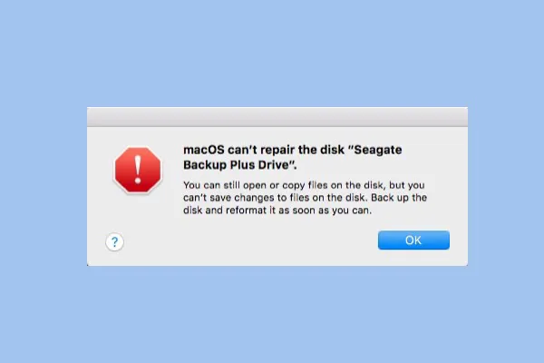 MacOS ne peut pas réparer ce disque