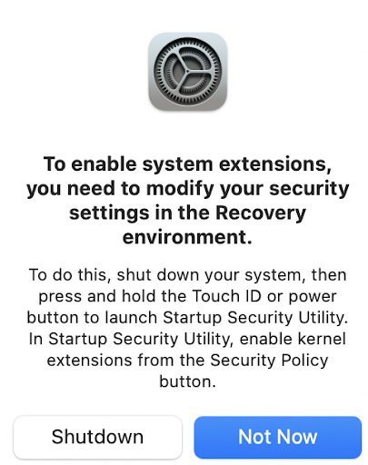 modify security settings in macOS Recovery