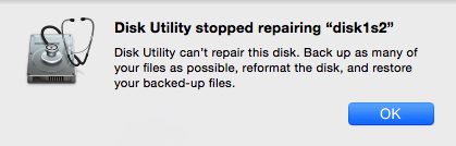 Disk Utility failed to repair the not mounting external hard drive