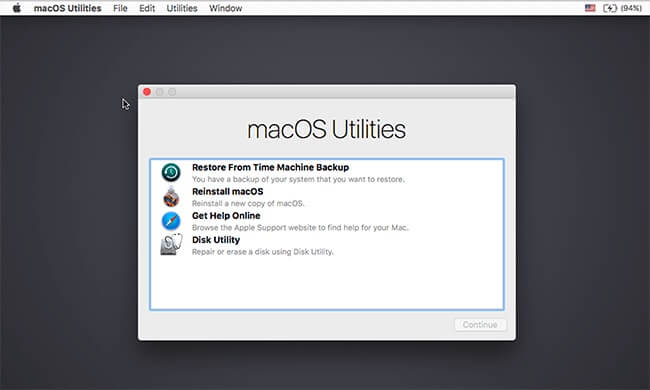 Boot into macOS Recovery mode