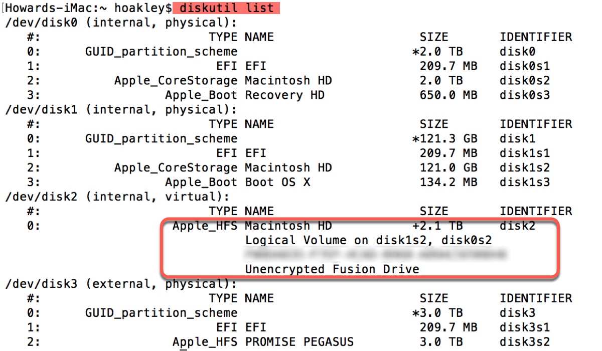 Check if your Fusion Drive is split in Terminal