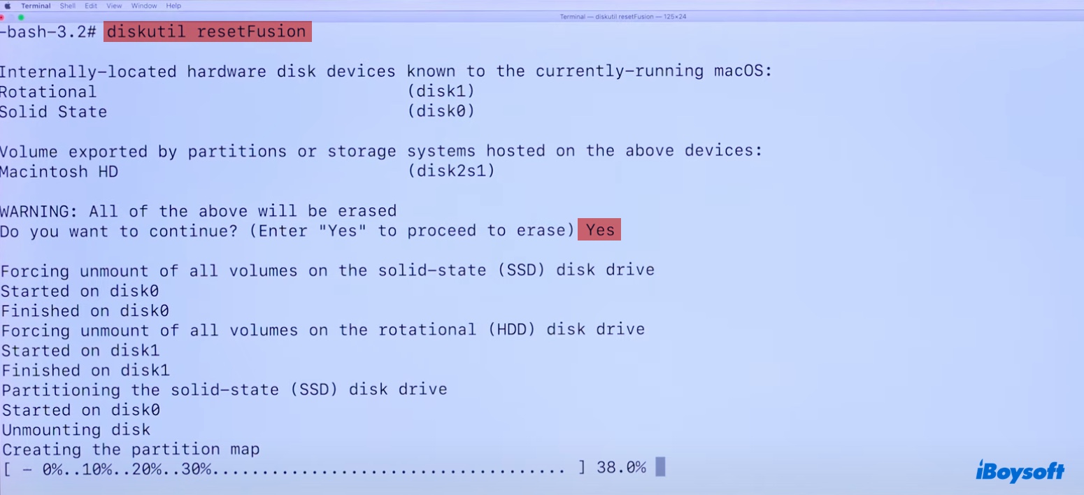 Redefinir o Fusion Drive no macOS Mojave ou posterior