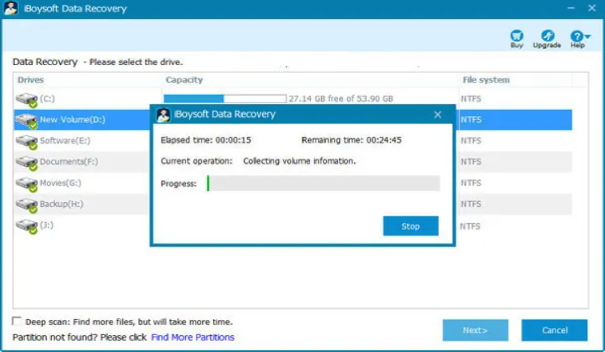 verificação do iBoysoft Windows Data Recovery