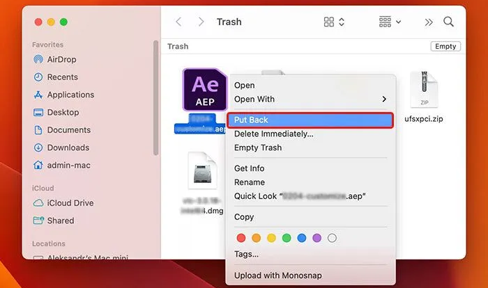 como recuperar arquivos não salvos ou perdidos do Adobe After Effects no Mac