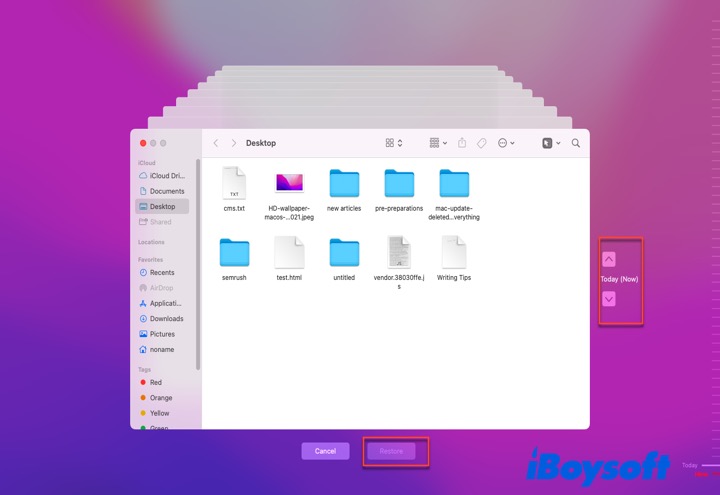 Dateien und Dokumente über das Time Machine-Backup wiederherstellen