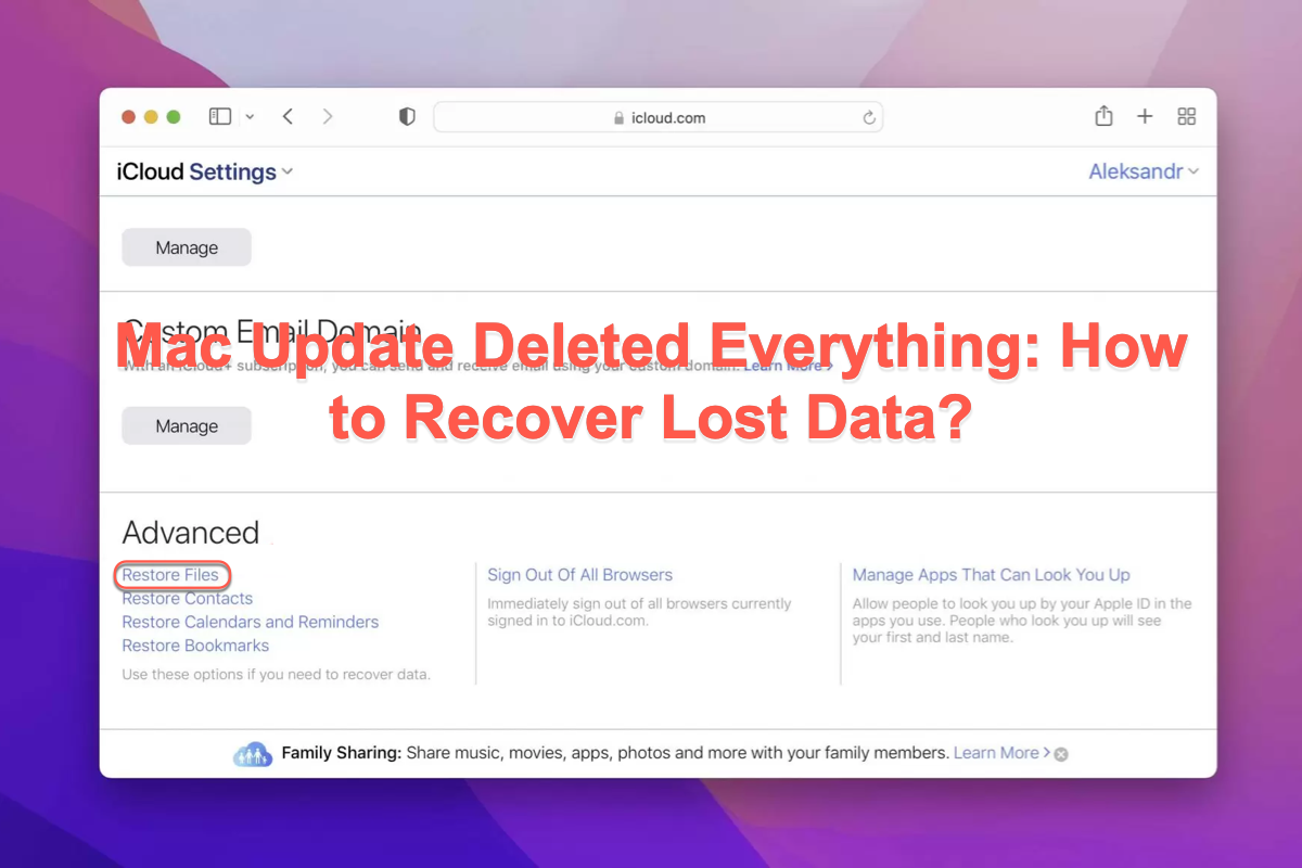 Mac Update hat alles gelöscht