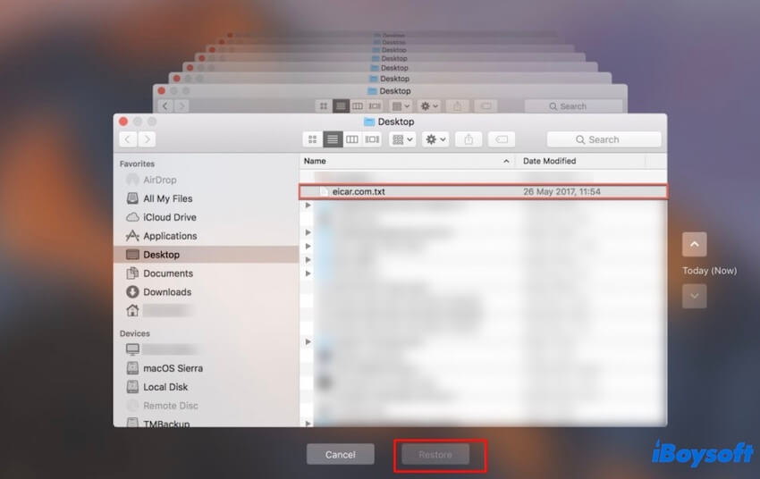 Recuperar iMessages excluídas no Mac através do Time Machine
