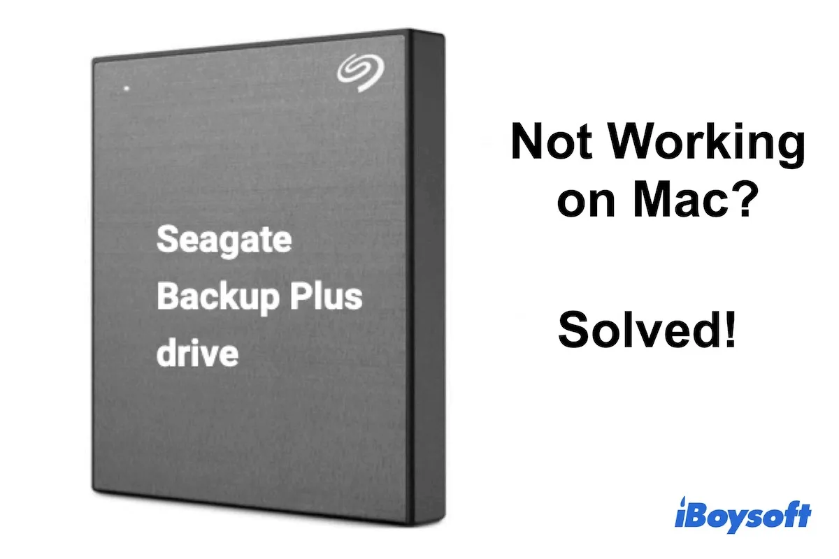 La unidad Seagate Backup Plus no se monta o no funciona en Mac