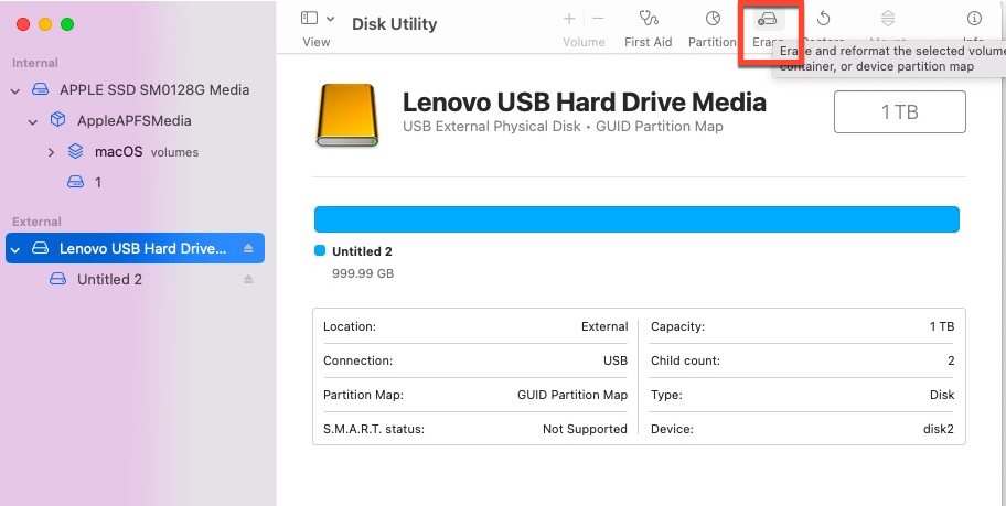 solve The volume is not compatible with this update on Mac