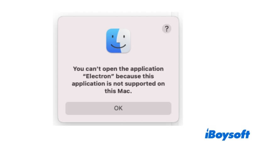 この Mac ではサポートされていないアプリケーション