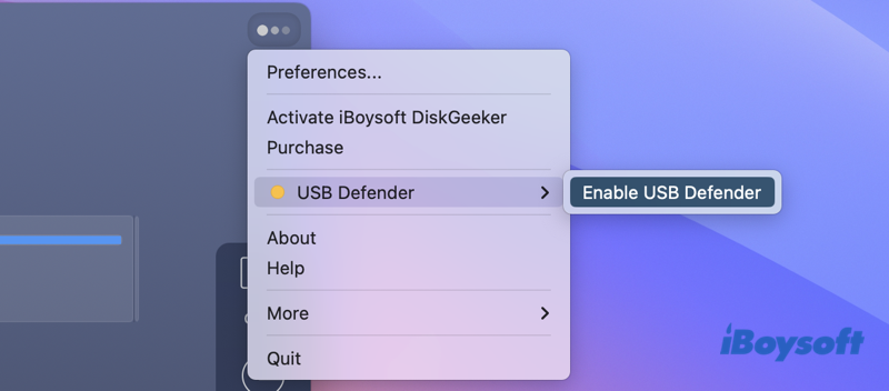 enable USB defender on Mac