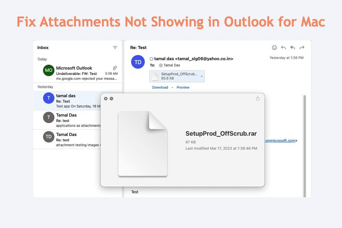 Wie man Anhänge nicht im Lesevorschau-Fenster von Outlook für Mac behebt