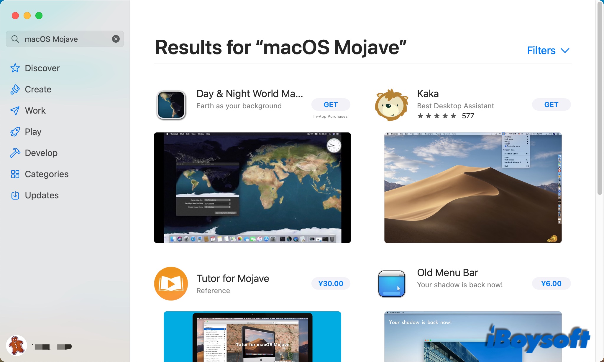 cant find macos mojave in app store