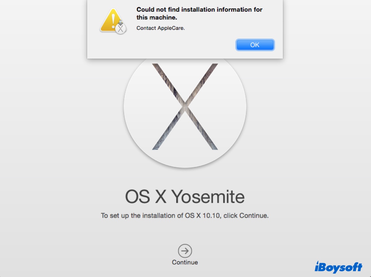 Der Fehler konnte keine Installationsinformationen für diese Maschine auf Mac finden