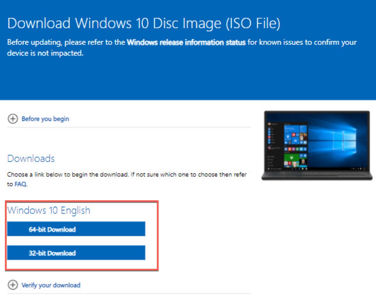 Descargar el archivo ISO de Windows 10