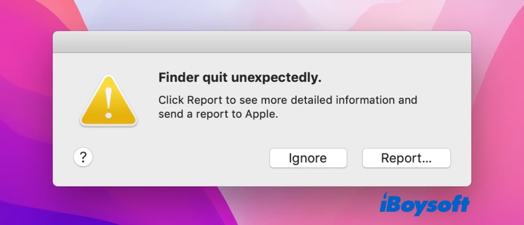 finder quit unexpectedly