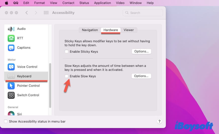 reset keyboard settings in System Preferences