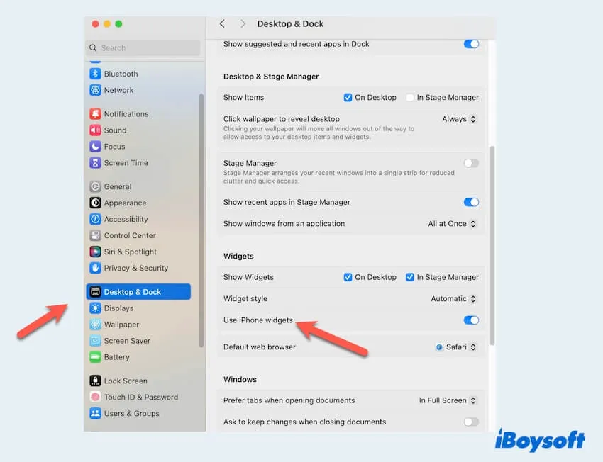 how to add iphone widgets on mac