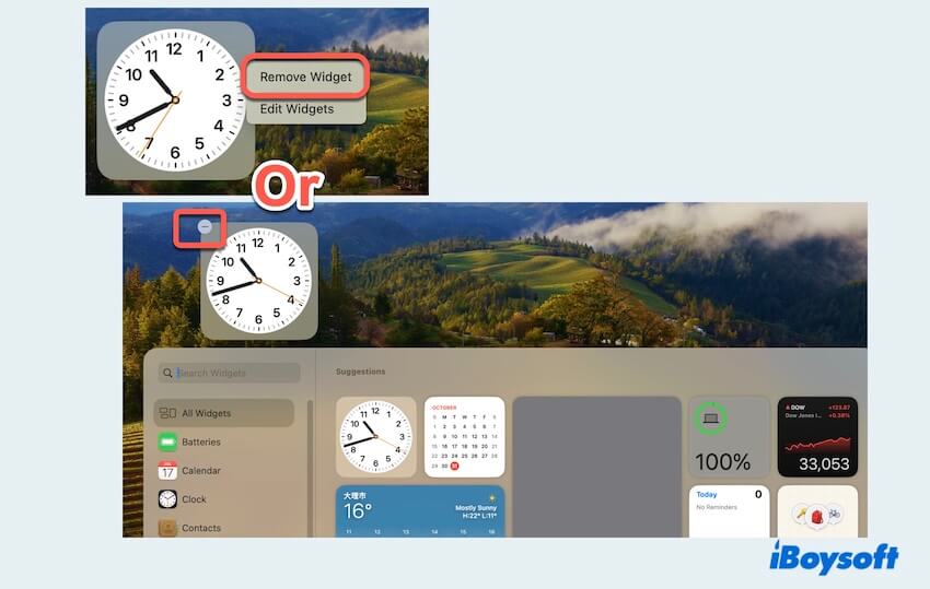 So entfernen Sie Widgets auf dem Mac-Desktop