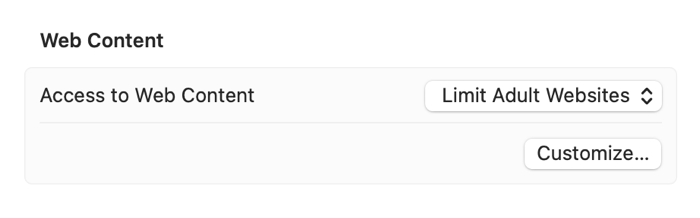 Limit web content access on Mac