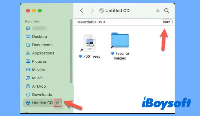 How to burn files onto a CD on MacBook Pro