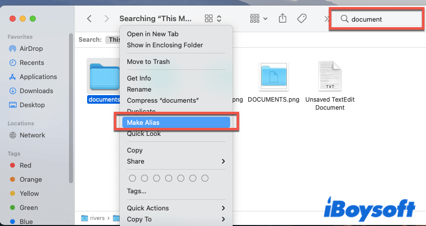 create a shortcut for a file