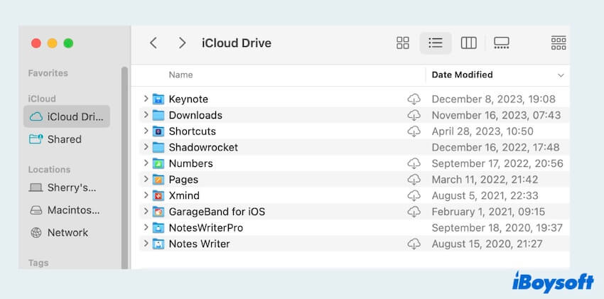 eliminar archivos de iCloud en Mac