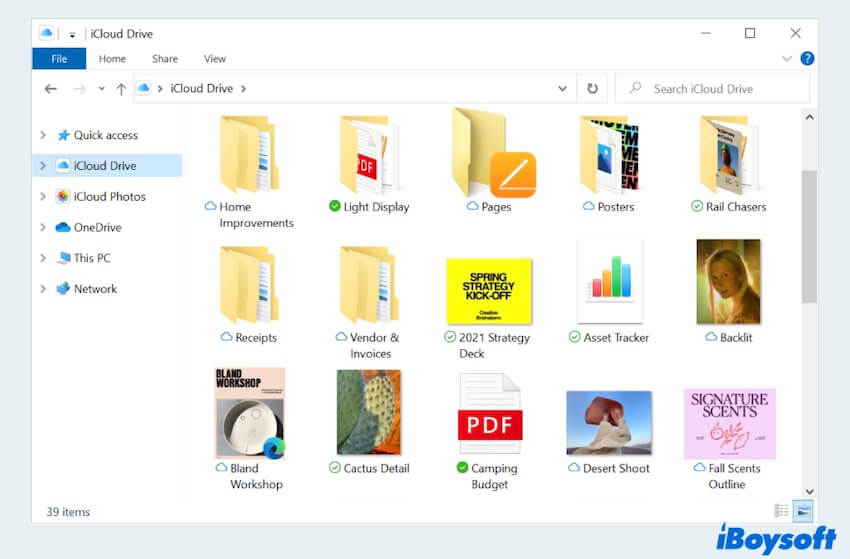 supprimer des fichiers d'iCloud sur Windows