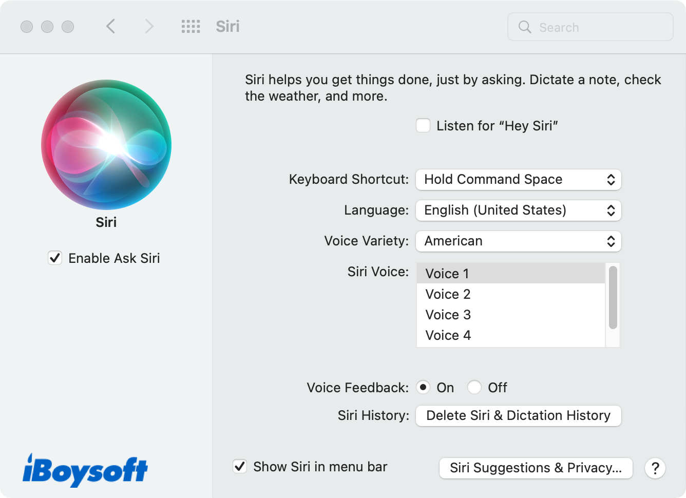 how to disable siri on mac