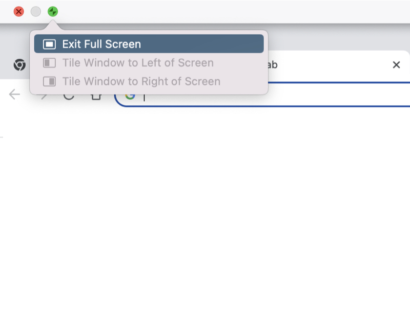 Exit full screen on Mac 