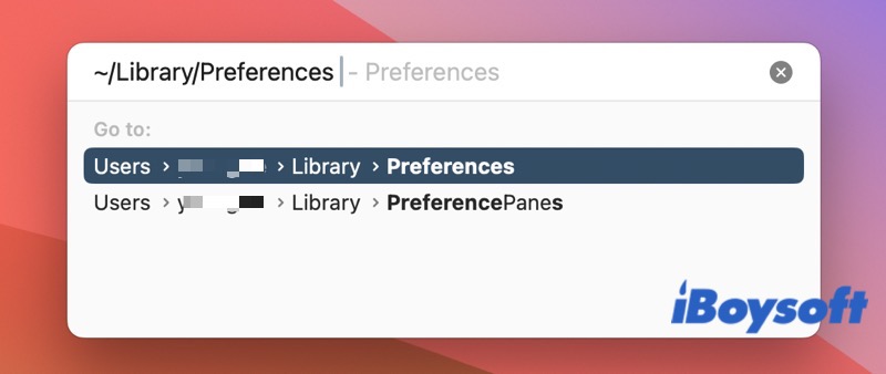 Mac上のPreferencesフォルダ