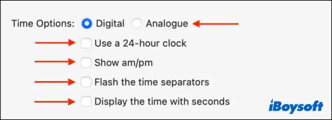 how to change time format on Mac