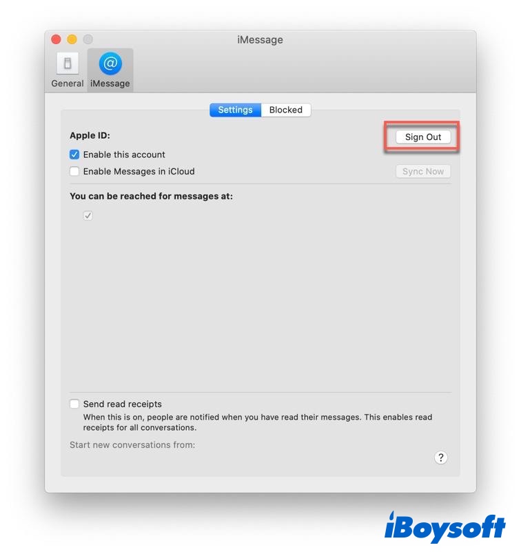 sign out iMessage on Mac