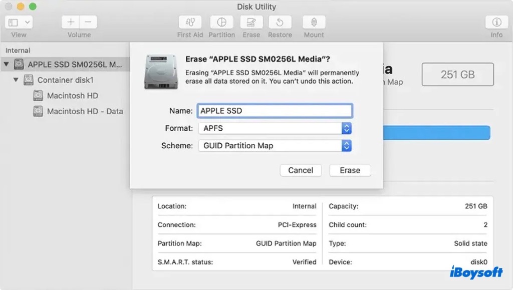 erase mac startup disk