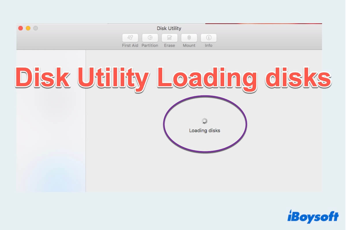 summary of Mac Disk Utility not loading