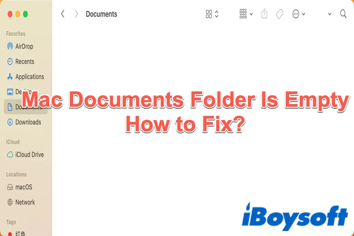 Cómo solucionar carpeta de documentos vacía en Mac