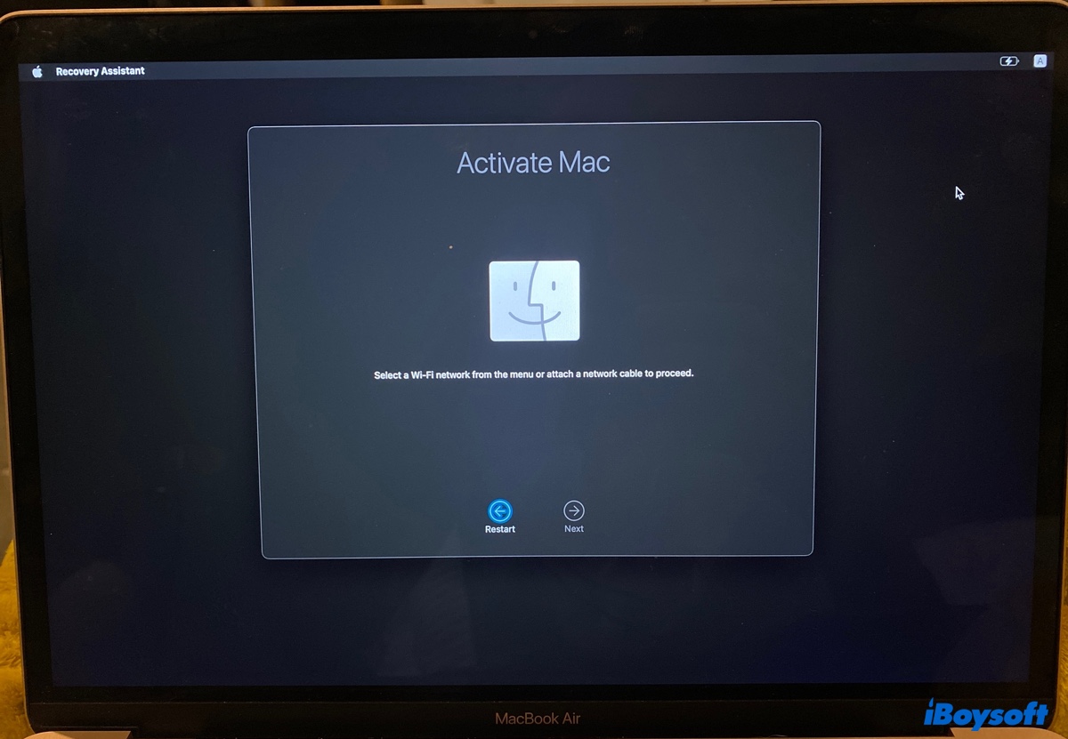 Mac Recovery Assistant no WiFi