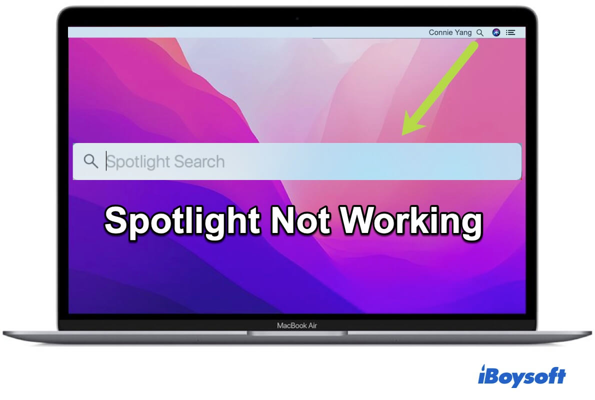 busca do Spotlight não funciona no Mac