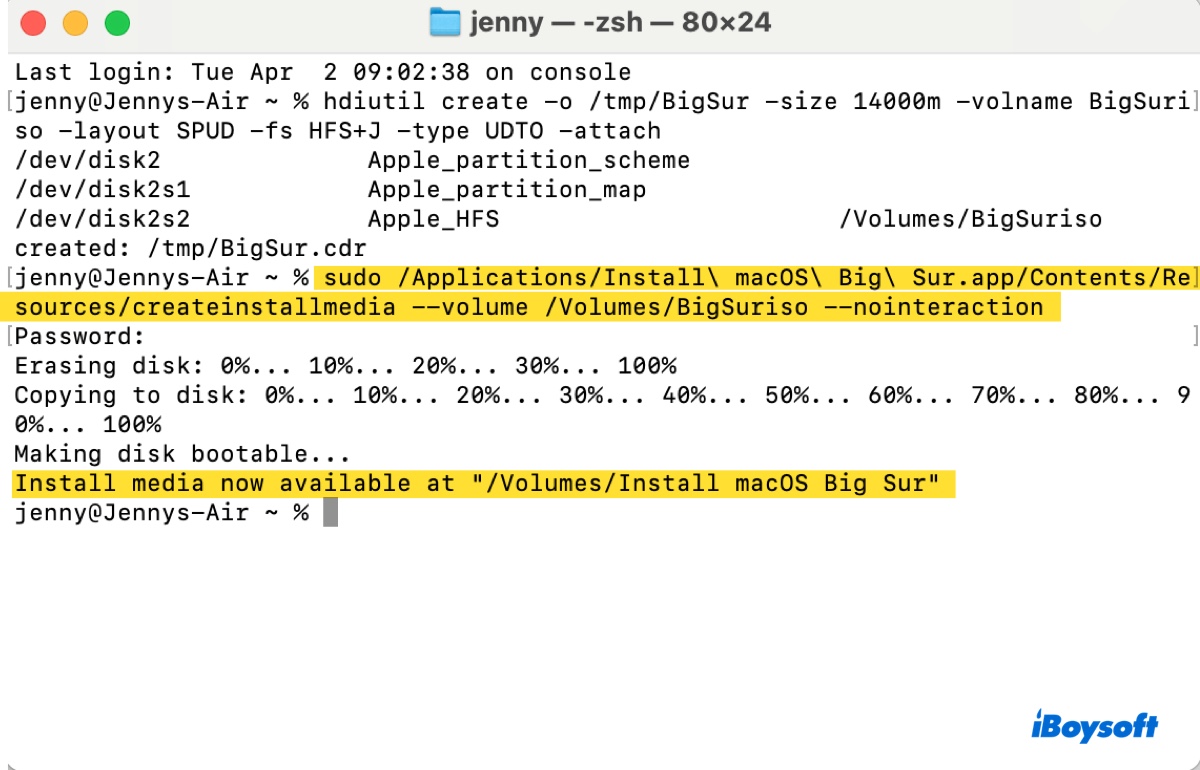 So erstellen Sie ein bootfähiges Big Sur-Datenträgerabbild auf dem Mac