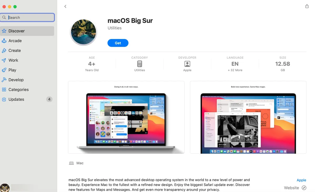 Como baixar o macOS Big Sur na App Store