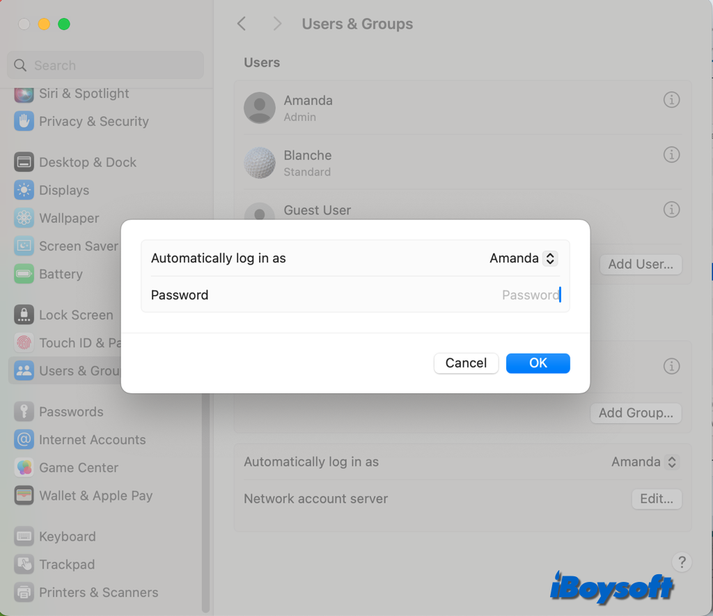 sonoma não vai fazer login automaticamente