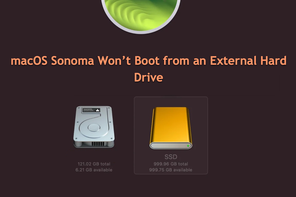 macOS Sonoma no arranca desde un disco duro externo
