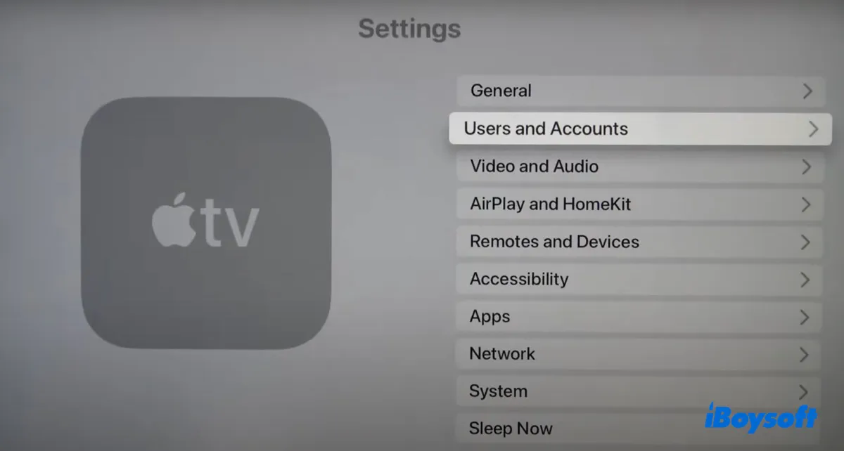 Se déconnecter d'iCloud sur Apple TV
