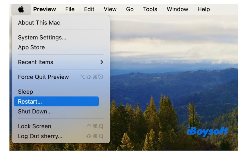 Fix1 Restart your MacBook