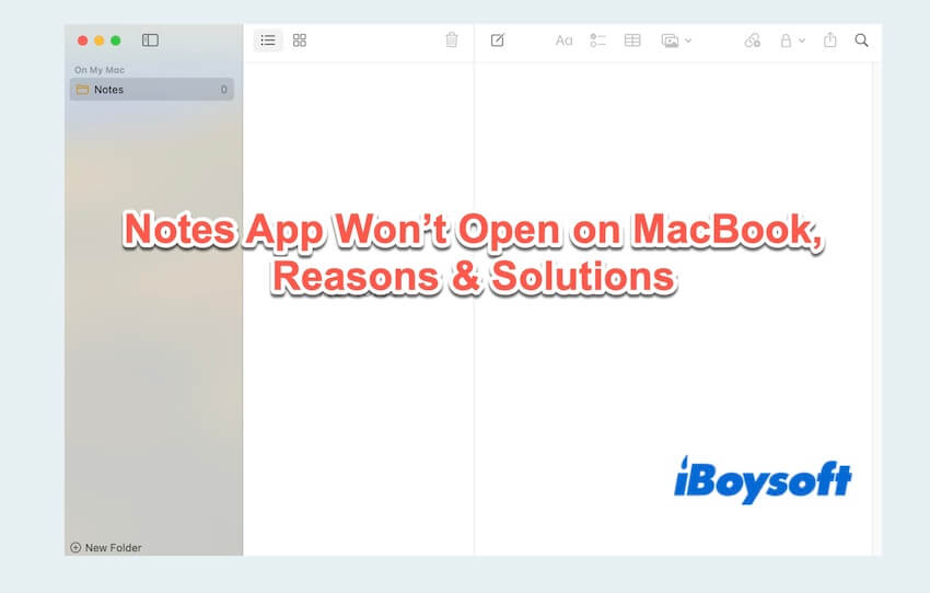 Notes app ne s'ouvre pas sur Mac