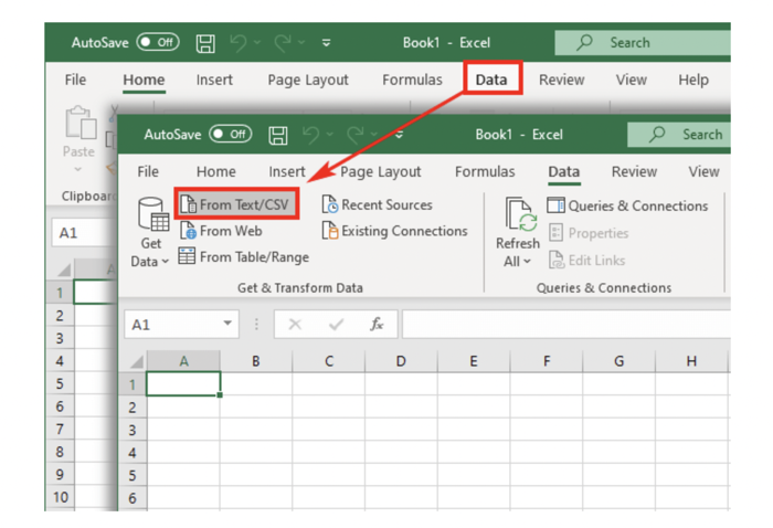 Import CSV to Excel