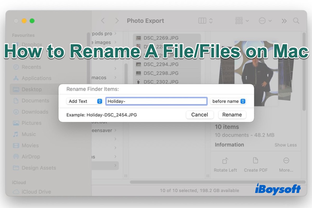 rename file or folder on Mac