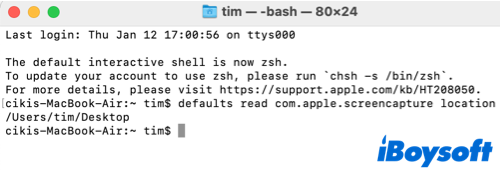 check screenshot folder in Terminal
