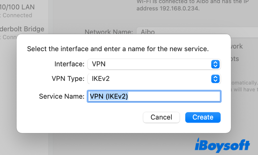 vpn interface settings